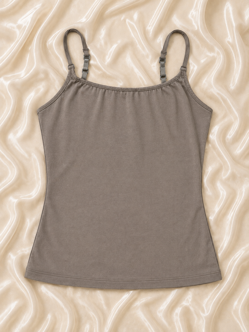 Creamy Fabrics Spaghettiträger-Top in Taupe / Greige – Gr. S