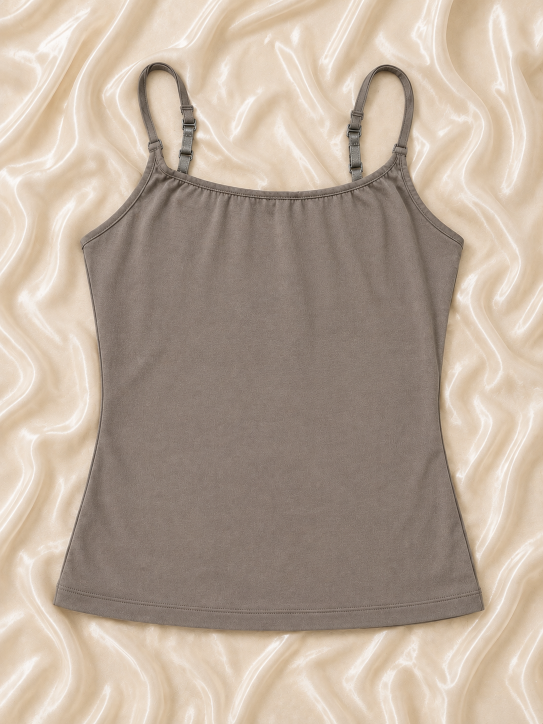 Creamy Fabrics Spaghettiträger-Top in Taupe / Greige – Gr. S