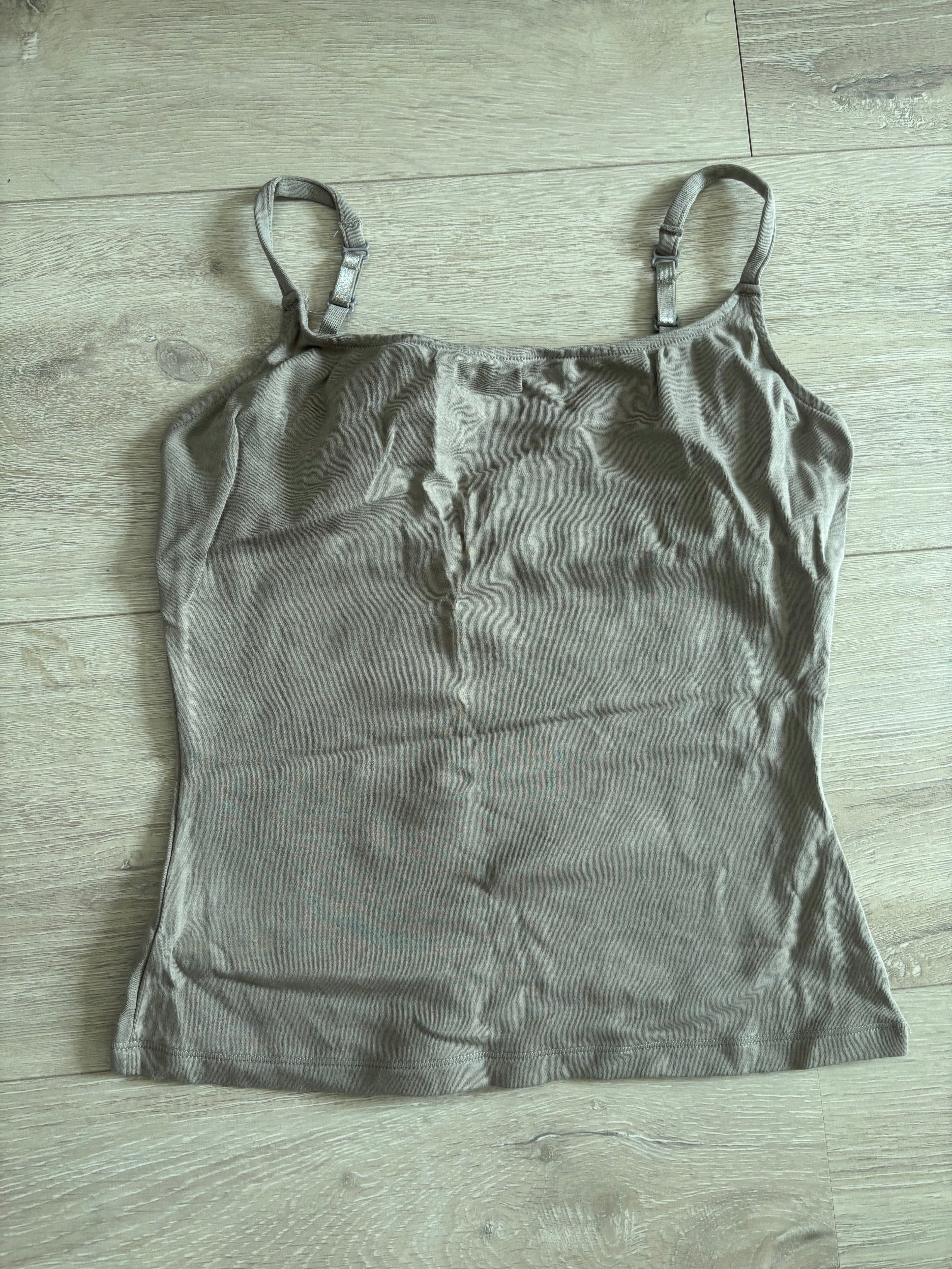 Creamy Fabrics Spaghettiträger-Top in Taupe / Greige – Gr. S