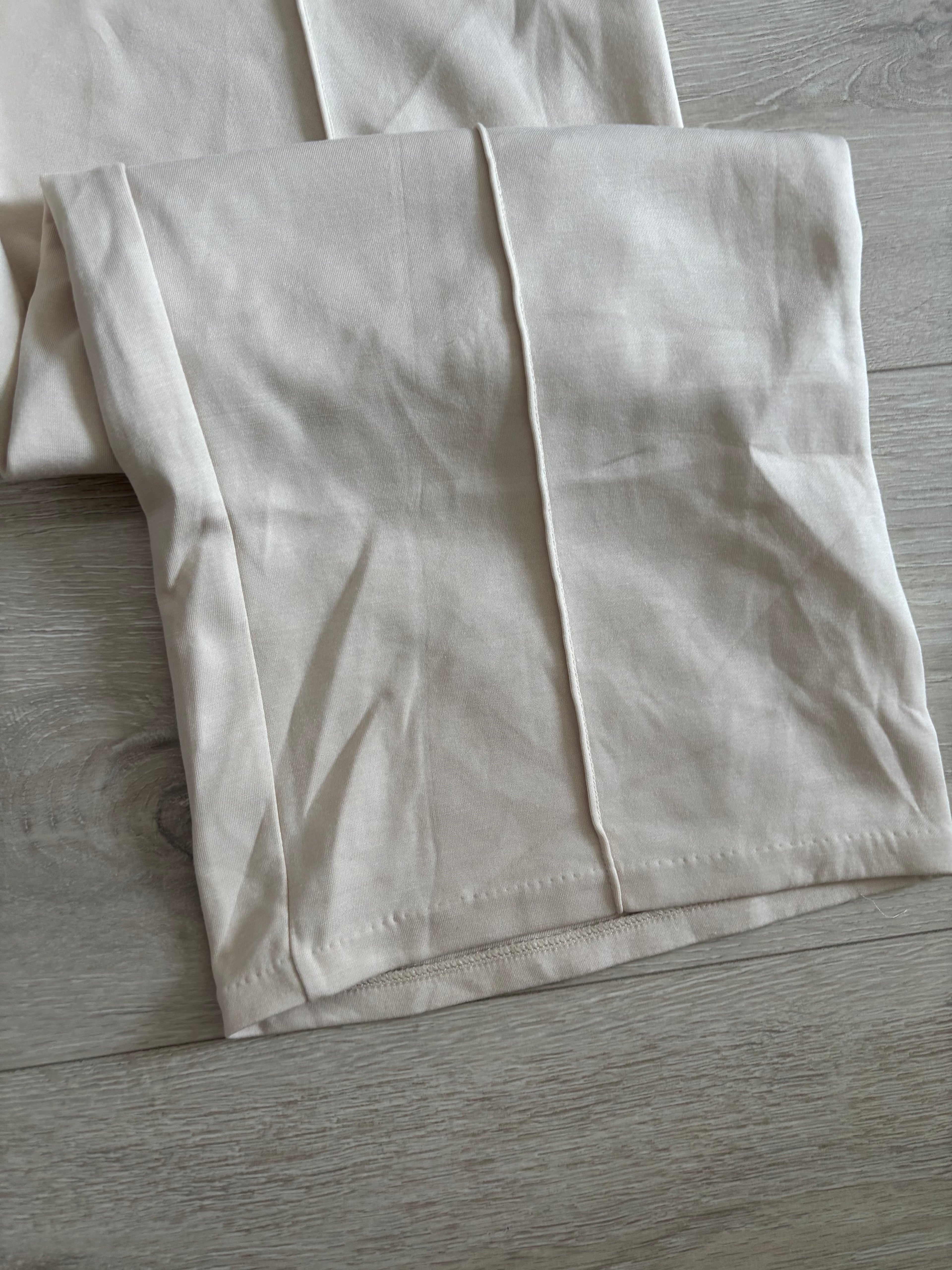 H&M Wide-Leg Hose in Creme mit Kordelzug – Gr. M