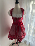 Krüger Madl Dirndl Rot Weiß Gr. 34 inkl. Schürze & Dirndlbluse