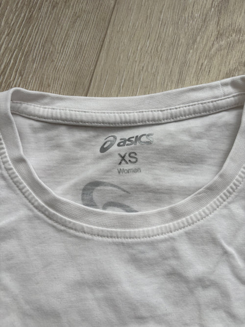 Asics Damen Sportshirt Weiß Laufshirt Funktionsshirt Gr. XS