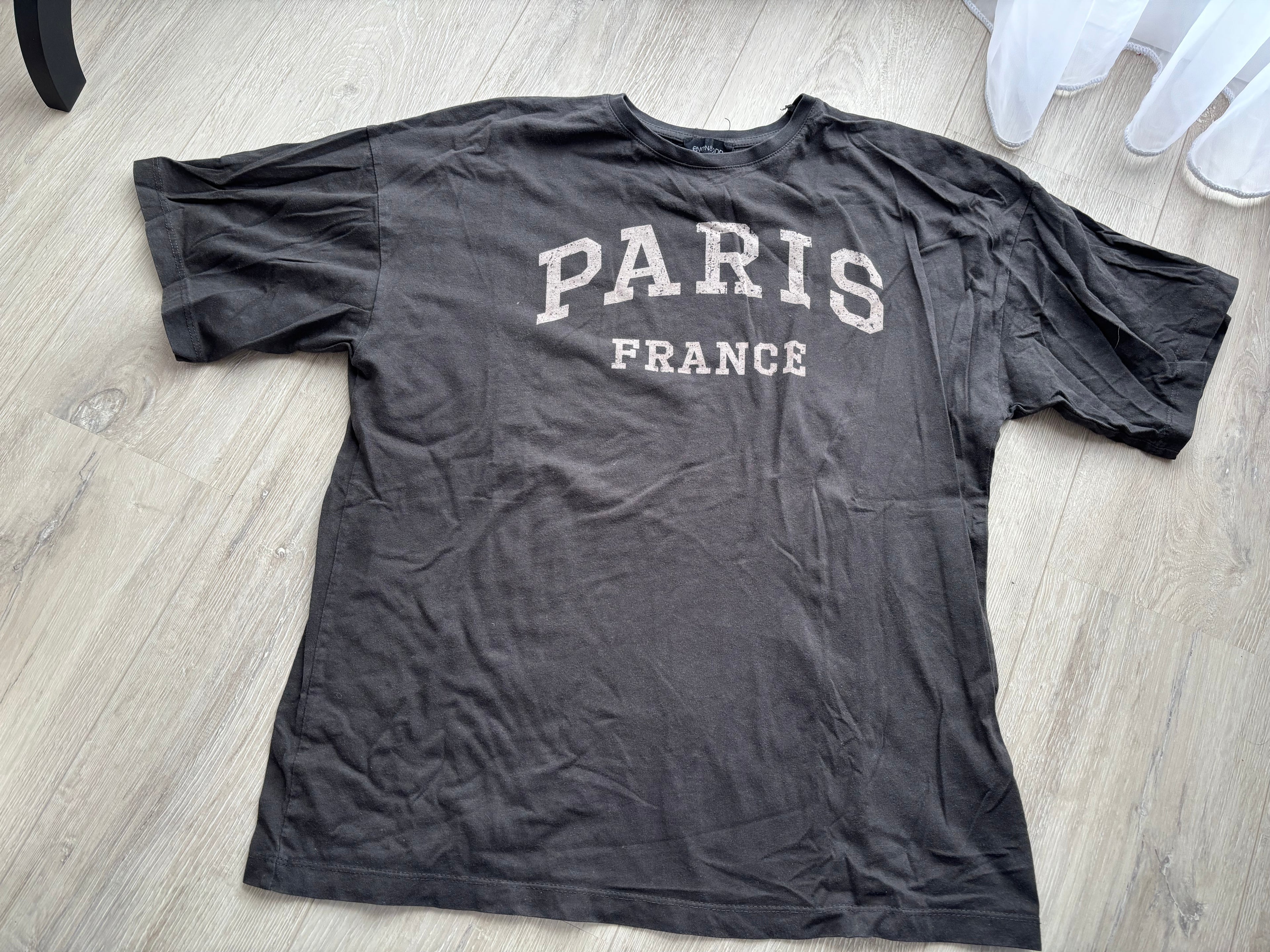 Even&Odd T-Shirt „PARIS FRANCE“ Damen Anthrazit Gr. S 100 % Baumwolle