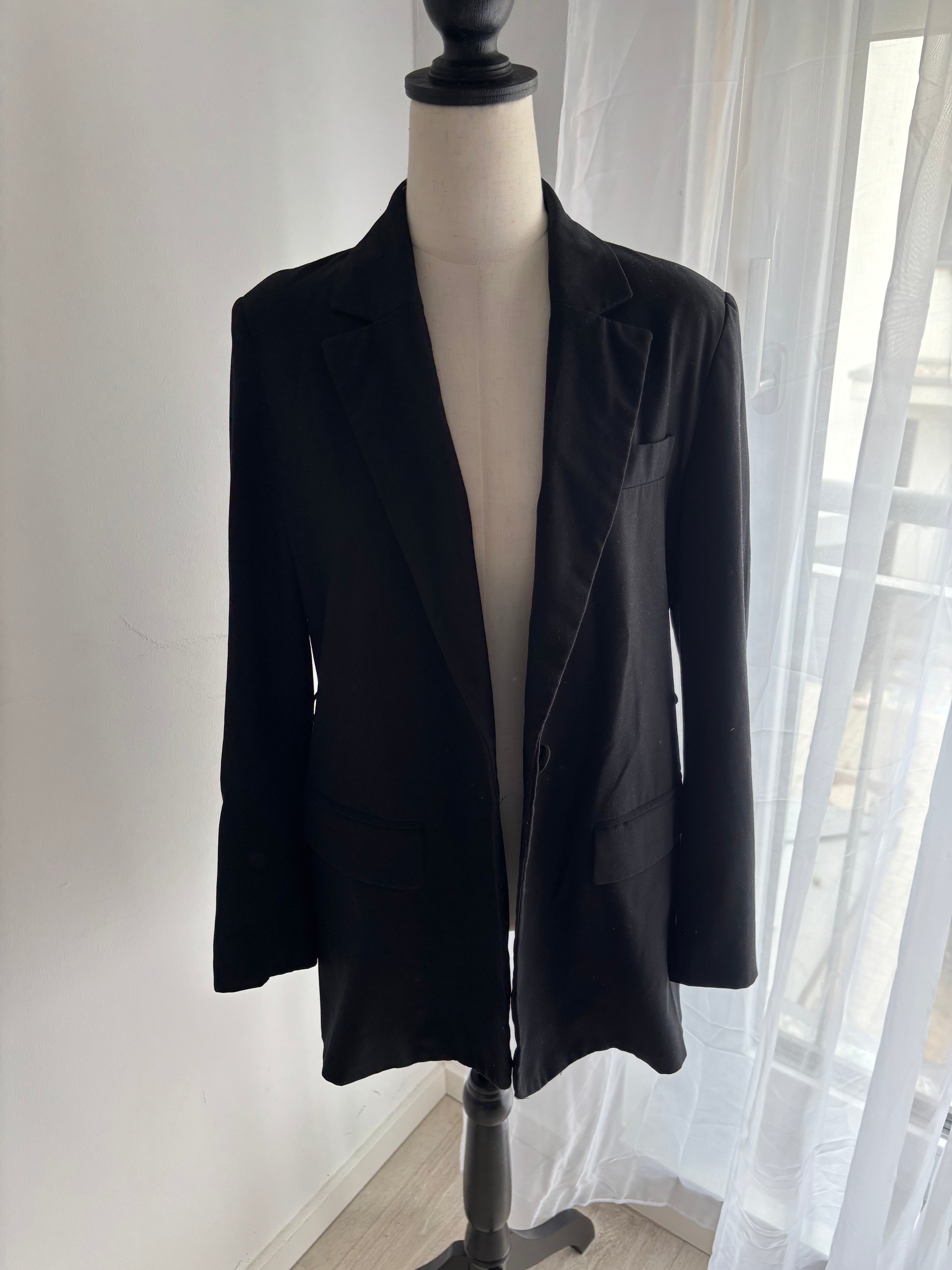ZARA Basic Damen Blazer Schwarz Klassisch Business Casual Gr. XS
