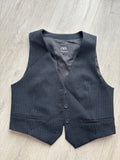 ZARA Damen Nadelstreifen Weste Schwarz Business Anzugweste Gr. XS
