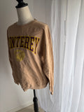 Vintage College Sweatshirt Beige "MONTEREY" Damen Oversize Pullover Gr. S-M