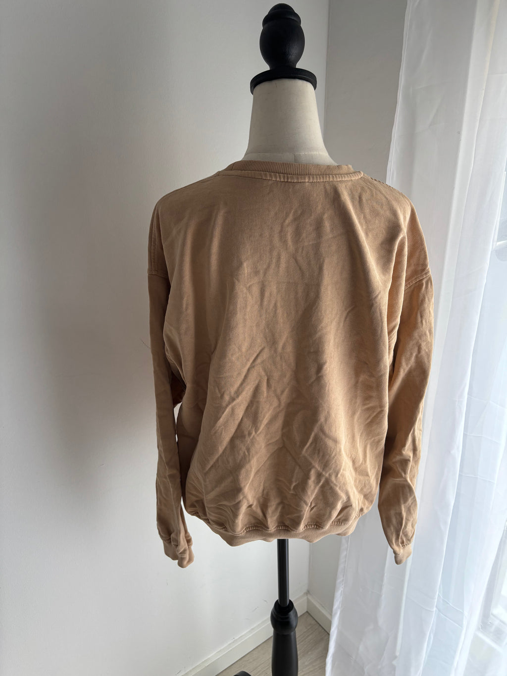 Vintage College Sweatshirt Beige "MONTEREY" Damen Oversize Pullover Gr. S-M