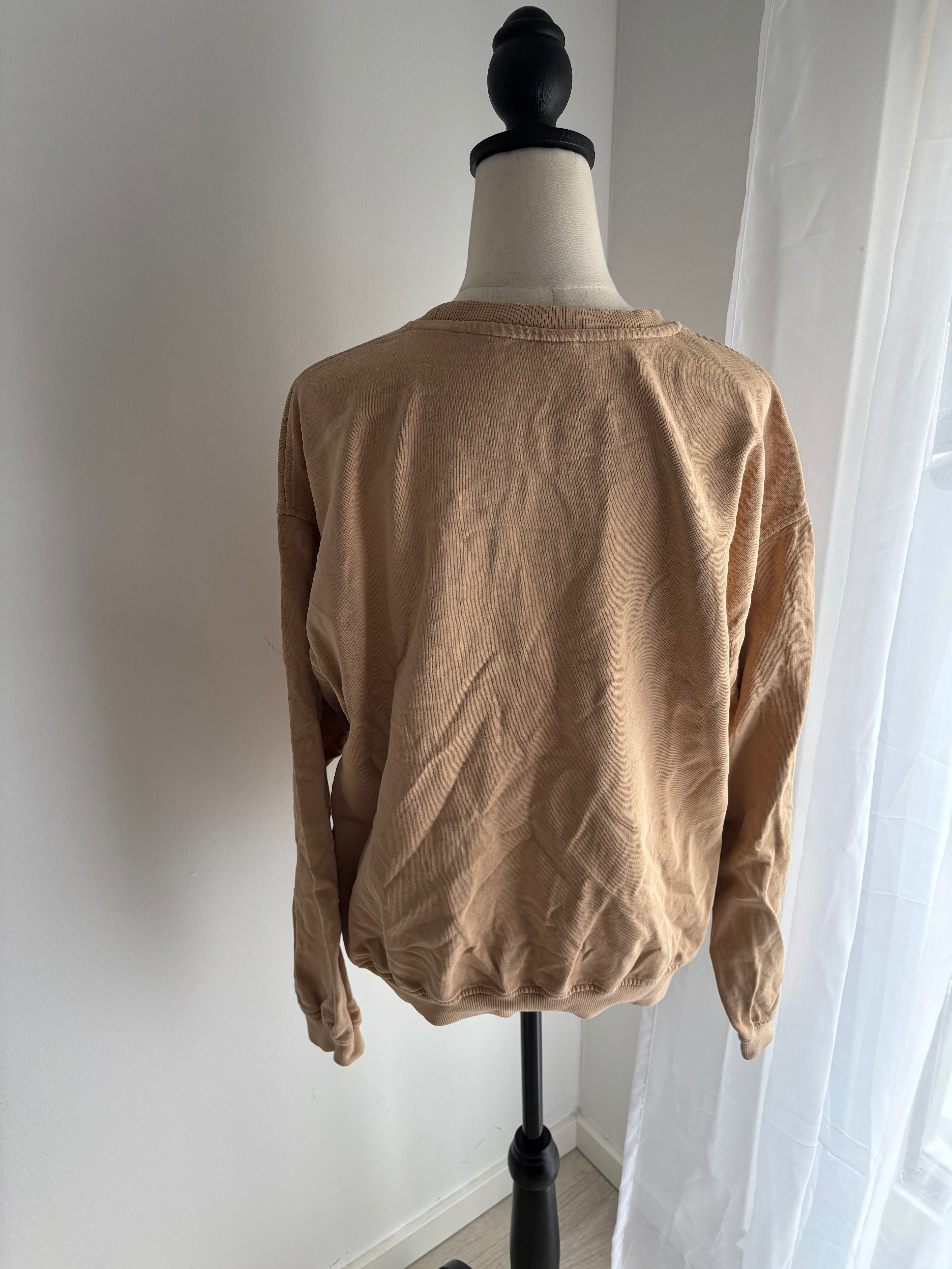 Vintage College Sweatshirt Beige "MONTEREY" Damen Oversize Pullover Gr. S-M