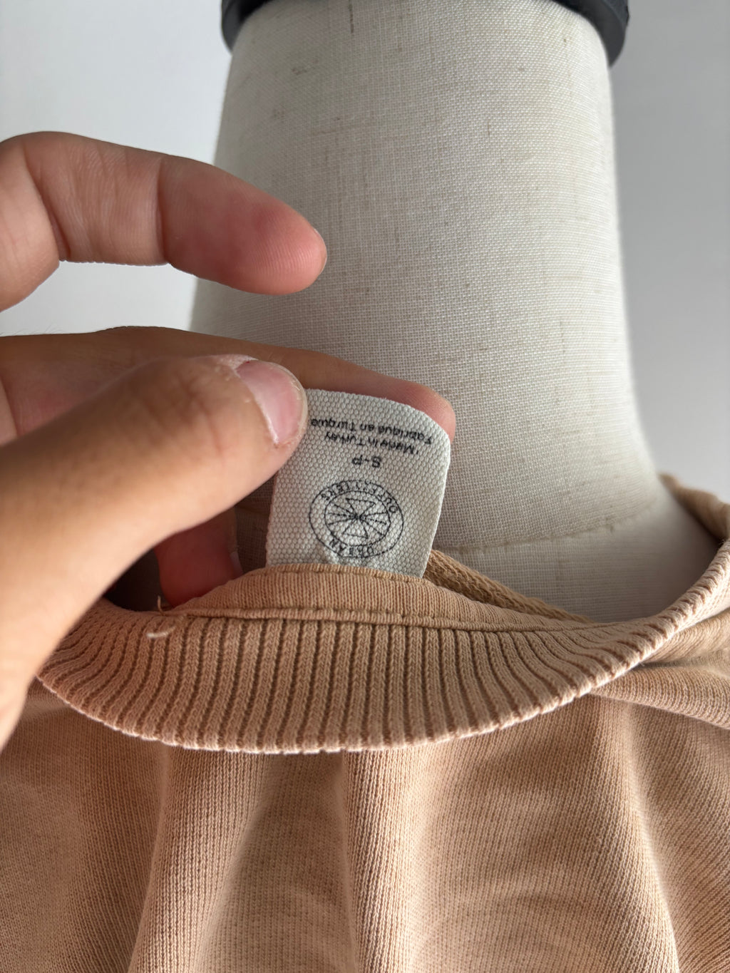 Vintage College Sweatshirt Beige "MONTEREY" Damen Oversize Pullover Gr. S-M