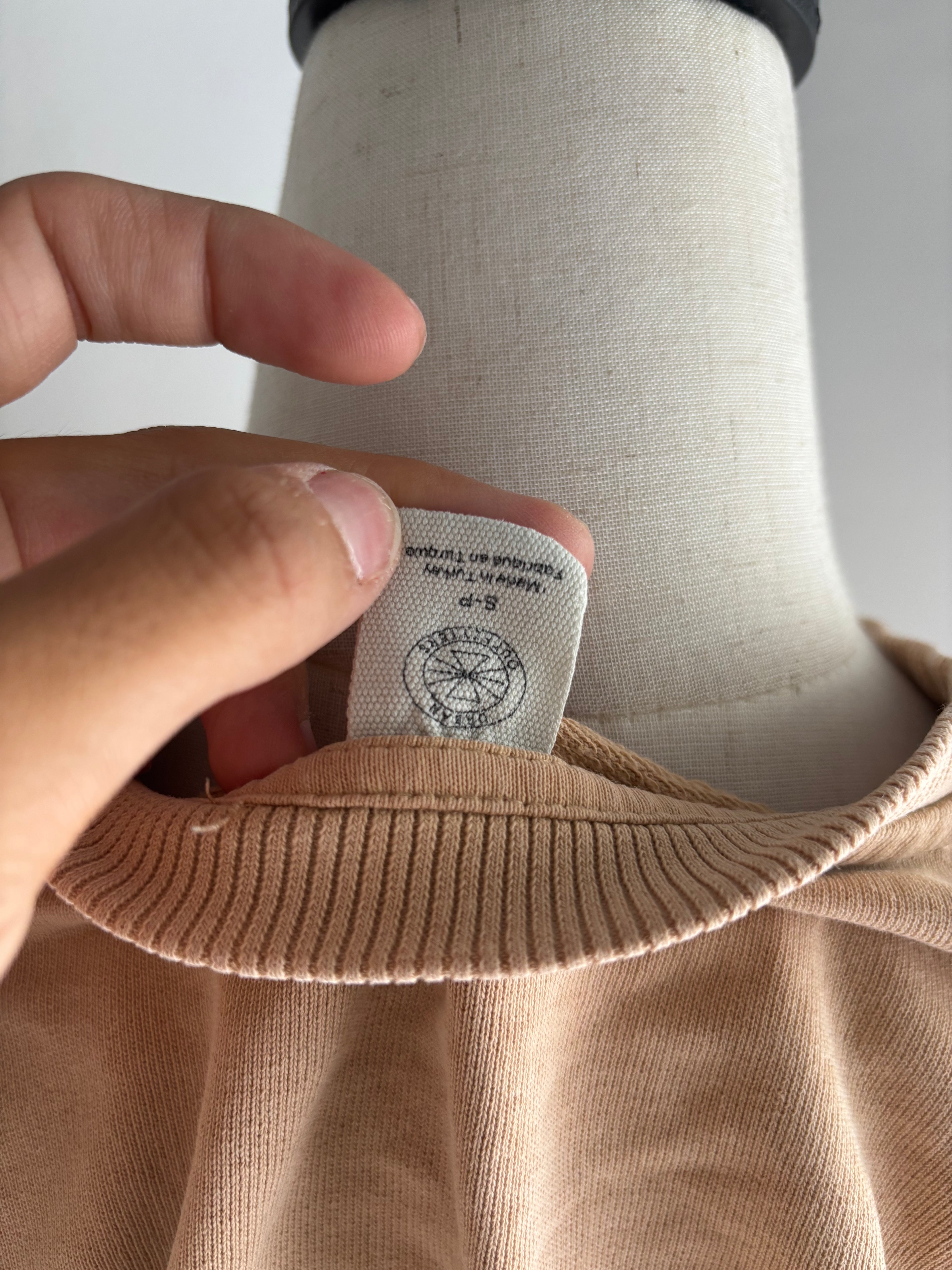 Vintage College Sweatshirt Beige "MONTEREY" Damen Oversize Pullover Gr. S-M
