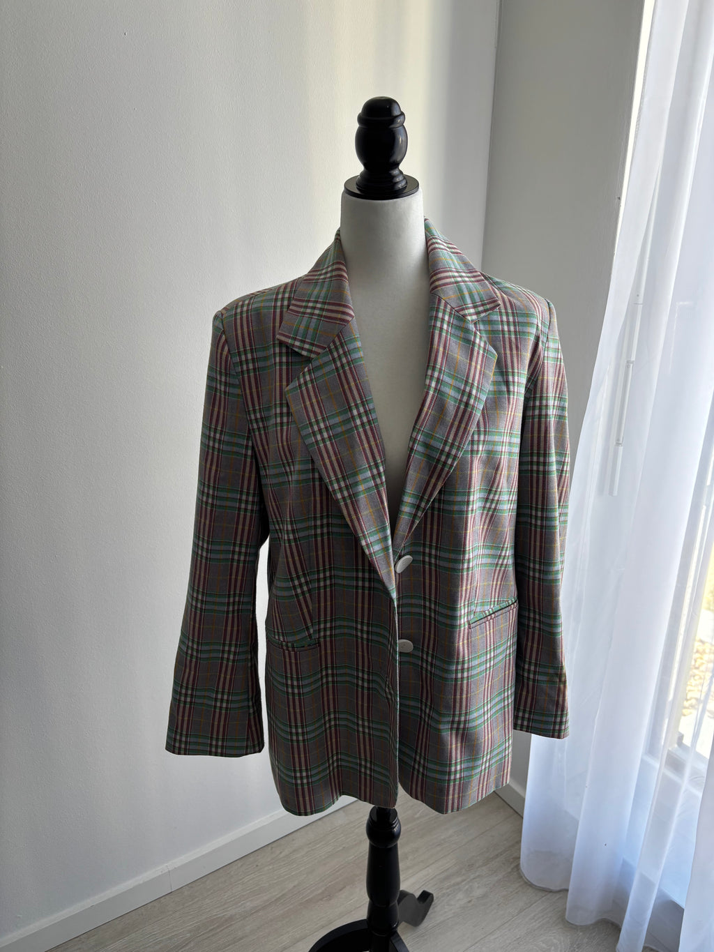 COLLUSION Karierter Oversized Blazer Damen Gr. S | Pastell | Checked