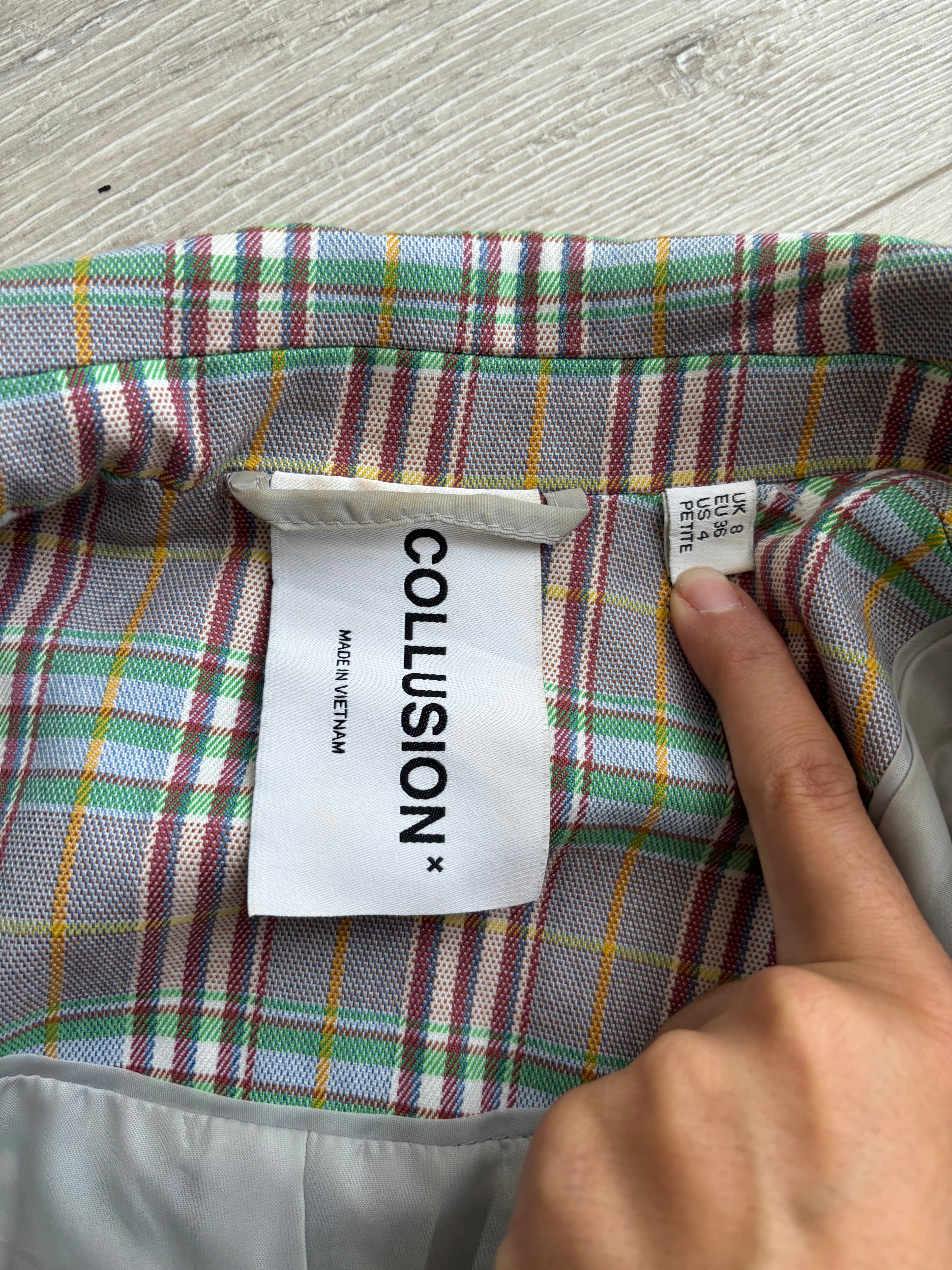COLLUSION Karierter Oversized Blazer Damen Gr. S | Pastell | Checked