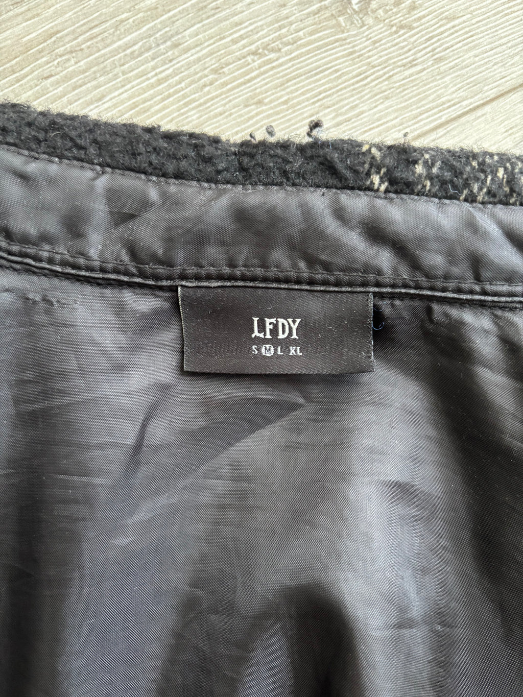 LFDY Overshirt Jacke kariert Schwarz/Creme – Größe S