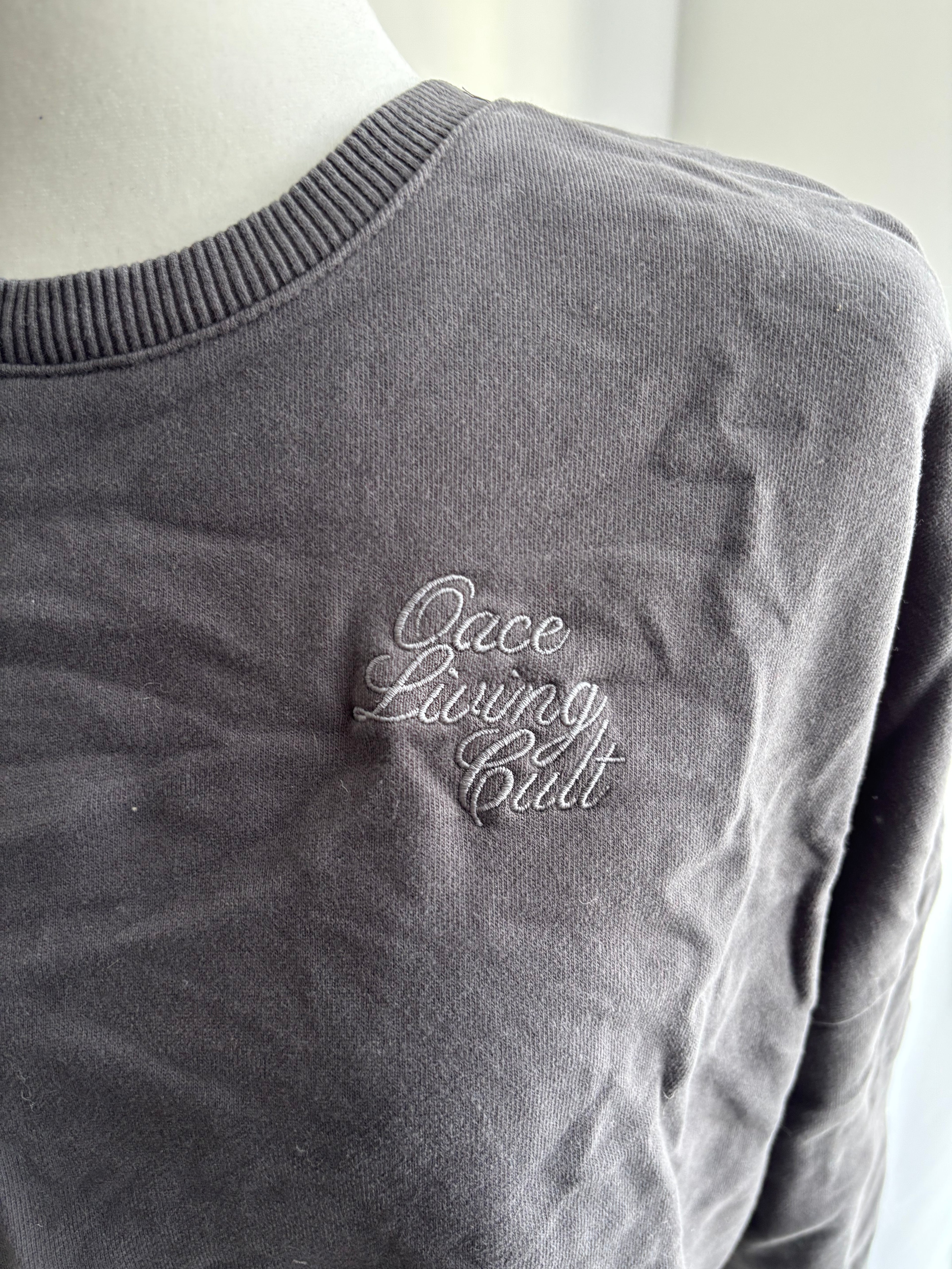 OACE Cropped Sweatshirt Dunkelgrau – Größe S