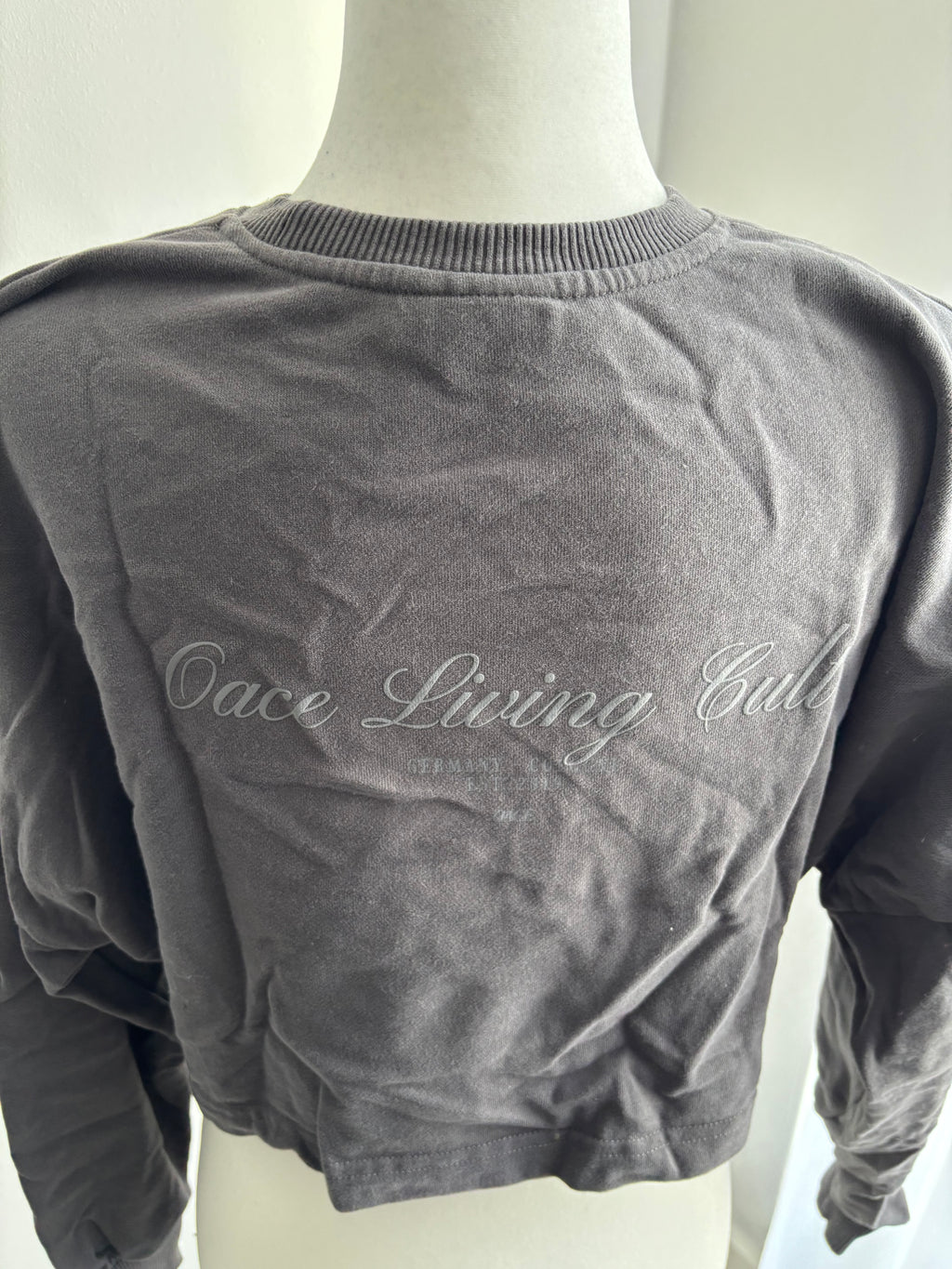 OACE Cropped Sweatshirt Dunkelgrau – Größe S